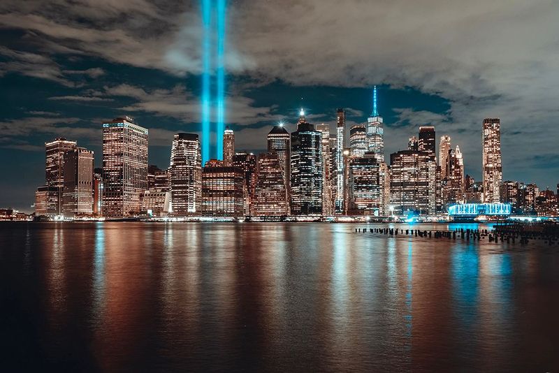 9/11 Memorial Tribute in Light - NYC Skyline Art