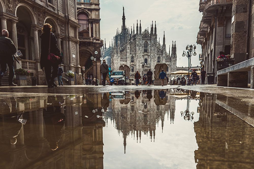 Milan Duomo Reflection - Urban Street Photography Print