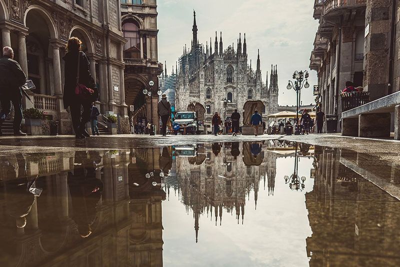Milan Duomo Reflection - Urban Street Photography Print