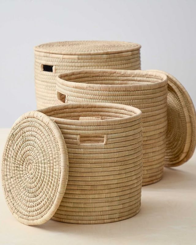 Salima Storage Basket – Natural Woven Design (45–50 cm)