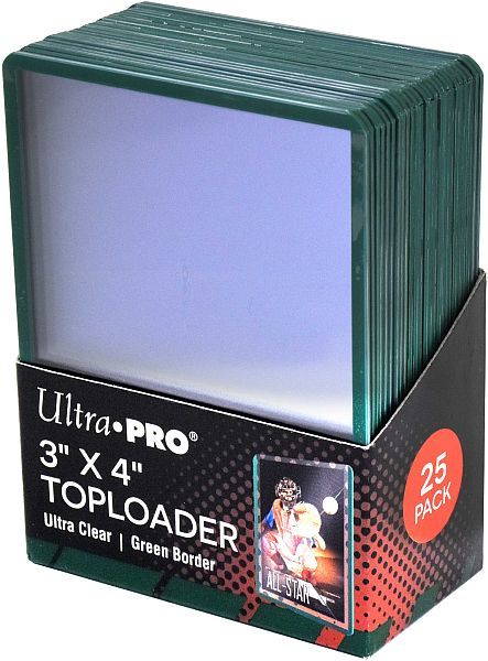 Ultra PRO 3x4 Toploader Green – 25 Pack