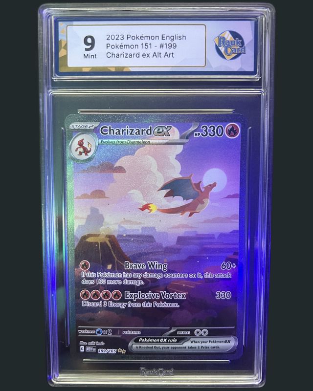 Pokémon TCG Charizard ex Alt Art 199/165 Pokémon 151 – Graded RaukCard 9