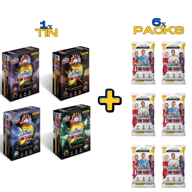 Topps Match Attax Gladiator Tin + 6 Booster Packs