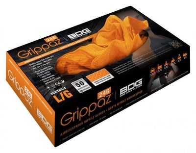 BOÎTE DE 50 GANTS JETABLES NITRILE ORANGE