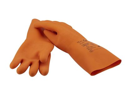 Gants isolants de précision en caoutchouc naturel orange taille 10, avec protection mécanique, classe 0 AZC