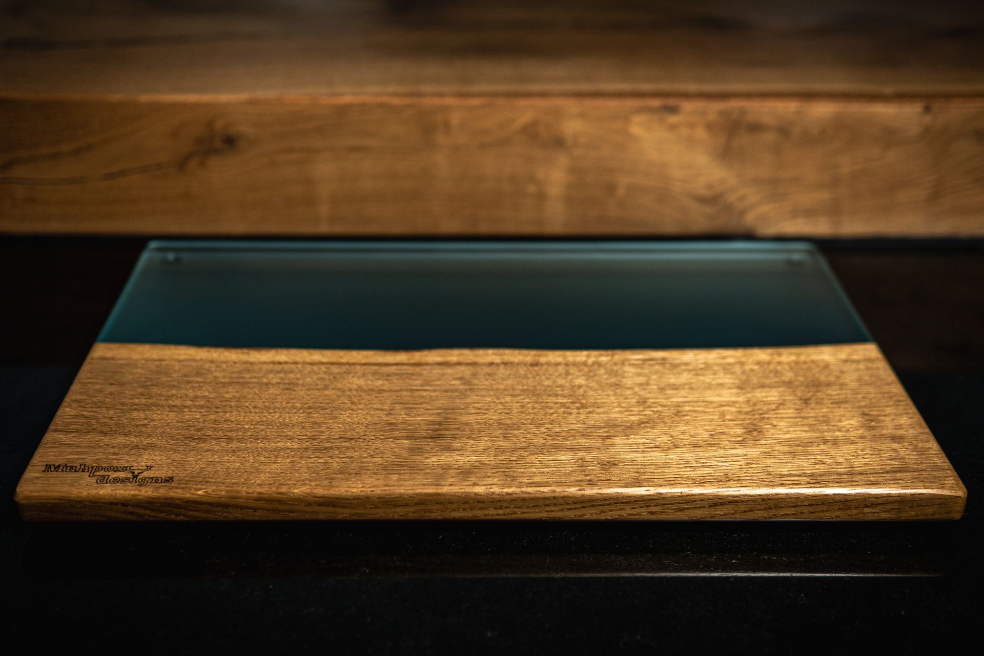 Servierbrett Eiche - Turquoise beach