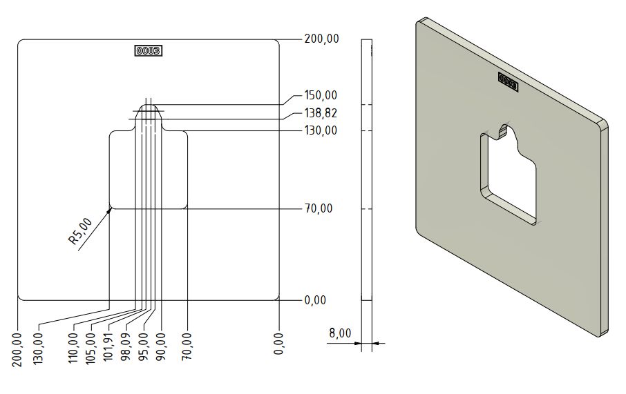 Frässchablone - Uhrwerk