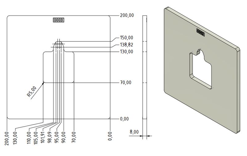 Frässchablone - Uhrwerk Frässchablone - Uhrwerk