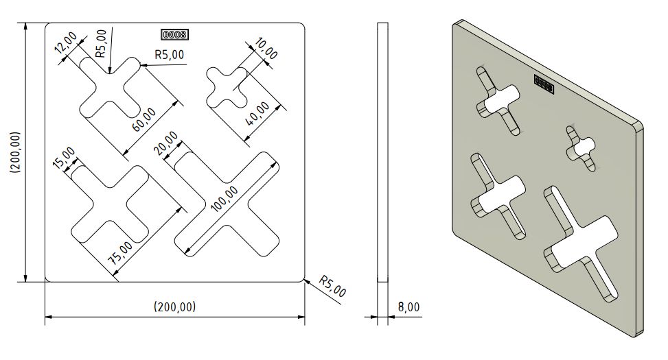 Frässchablone - Kreuze 100mm