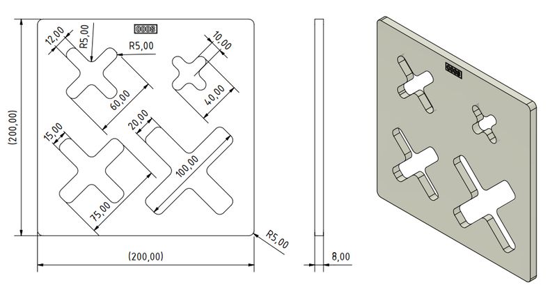 Frässchablone - Kreuze 100mm Frässchablone - Kreuze 100mm