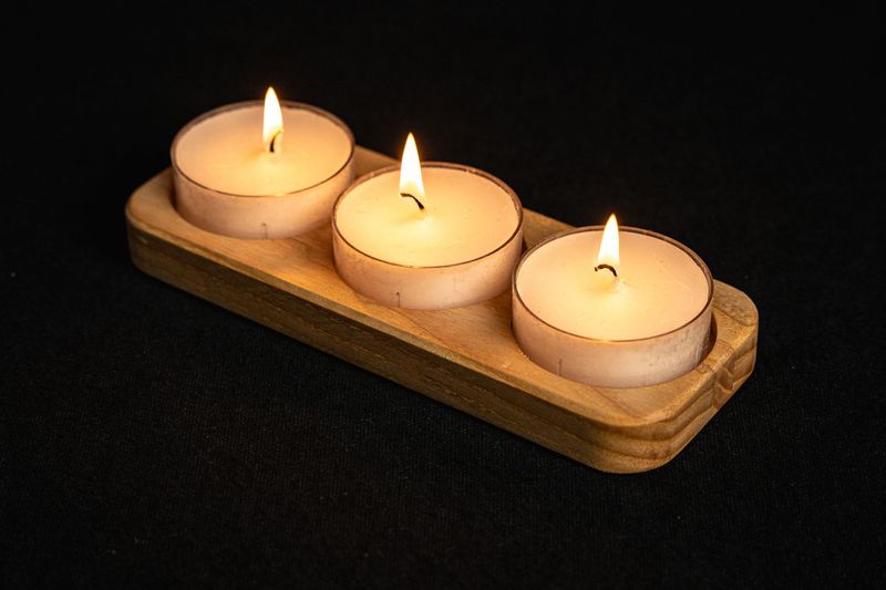 Dreifach Teelichthalter Esche