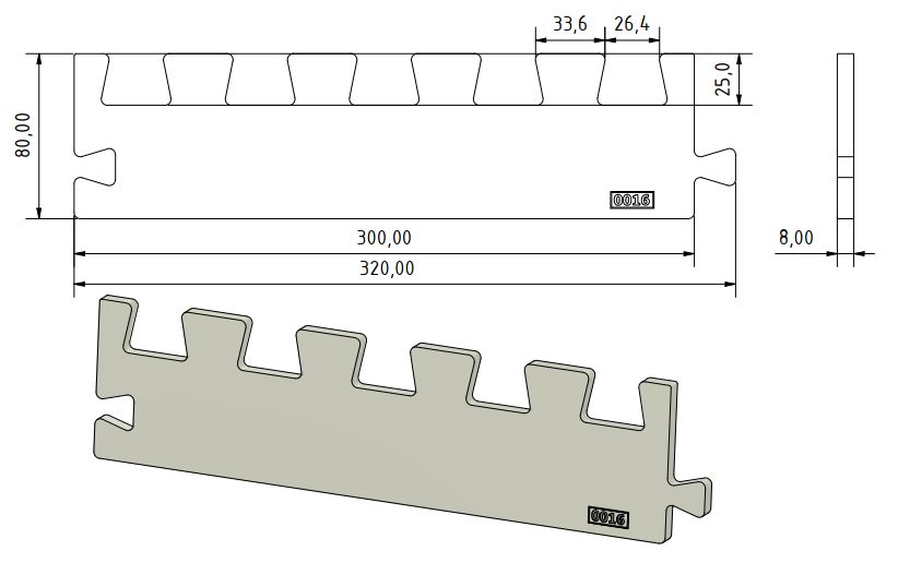Frässchablone - Halber Schwalbenschwanz Verbindung