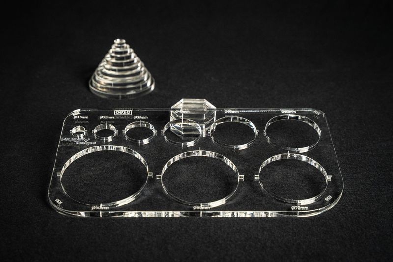 Frässchablone - Kreise D15-95mm und Radienlehre