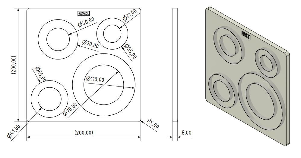 Frässchablone - Kreis Intarsien