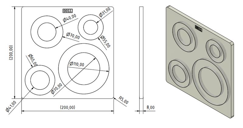 Frässchablone - Kreis Intarsien Frässchablone - Kreis Intarsien