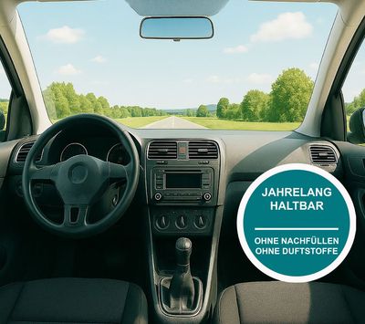 Geruchskiller aus Edelstahl für frische Luft im Auto – neutralisiert Gerüche ohne Chemie.