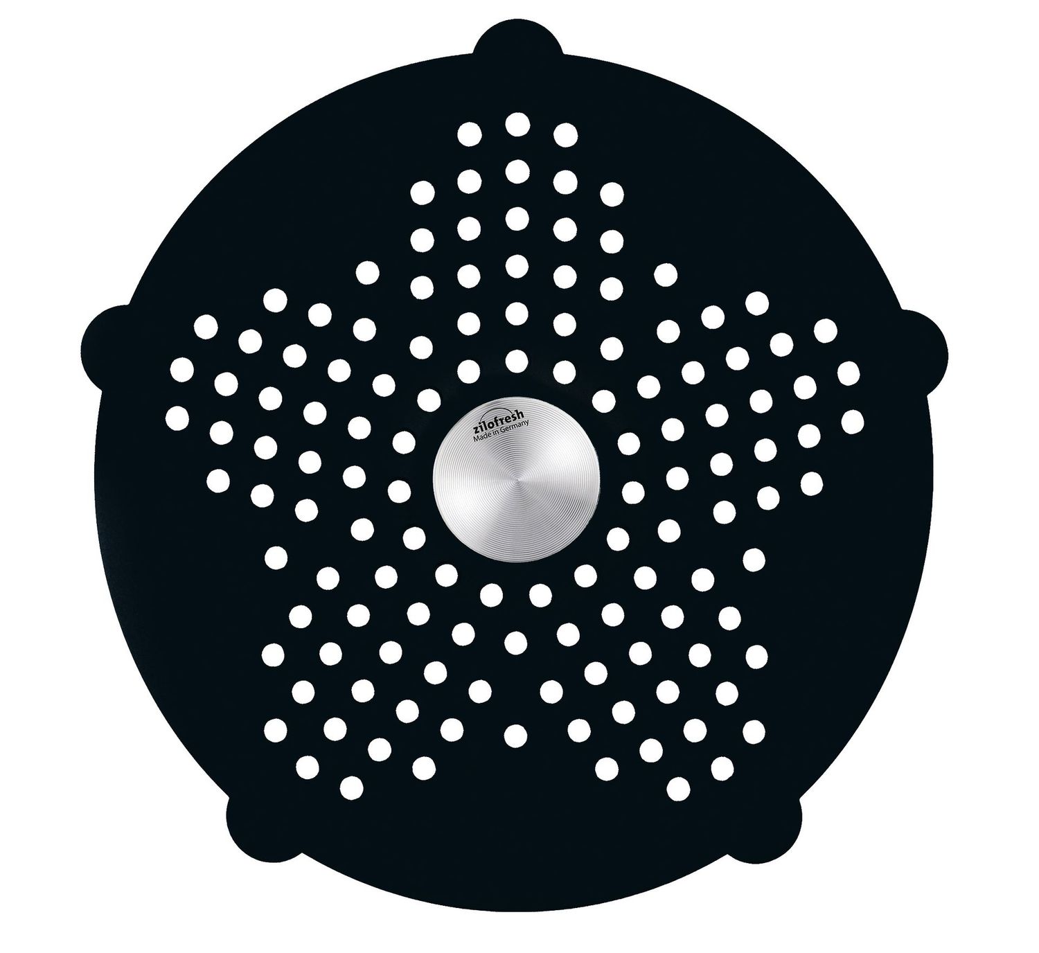 Abfluss-Sieb aus robustem Kunststoff mit integriertem Edelstahleinsatz zur Geruchsneutralisierung und zum Auffangen von Haare