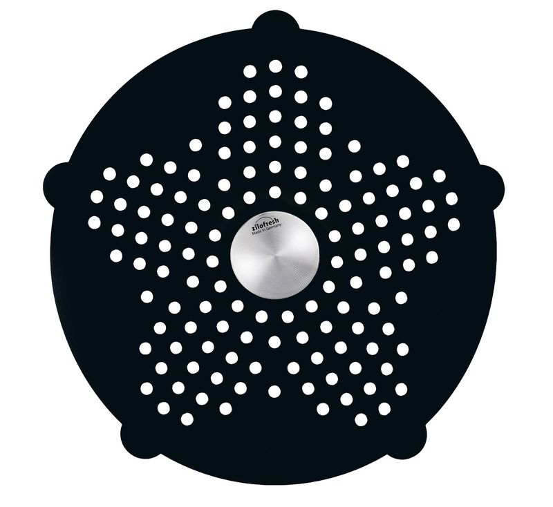 Abfluss-Sieb aus robustem Kunststoff mit integriertem Edelstahleinsatz zur Geruchsneutralisierung und zum Auffangen von Haare