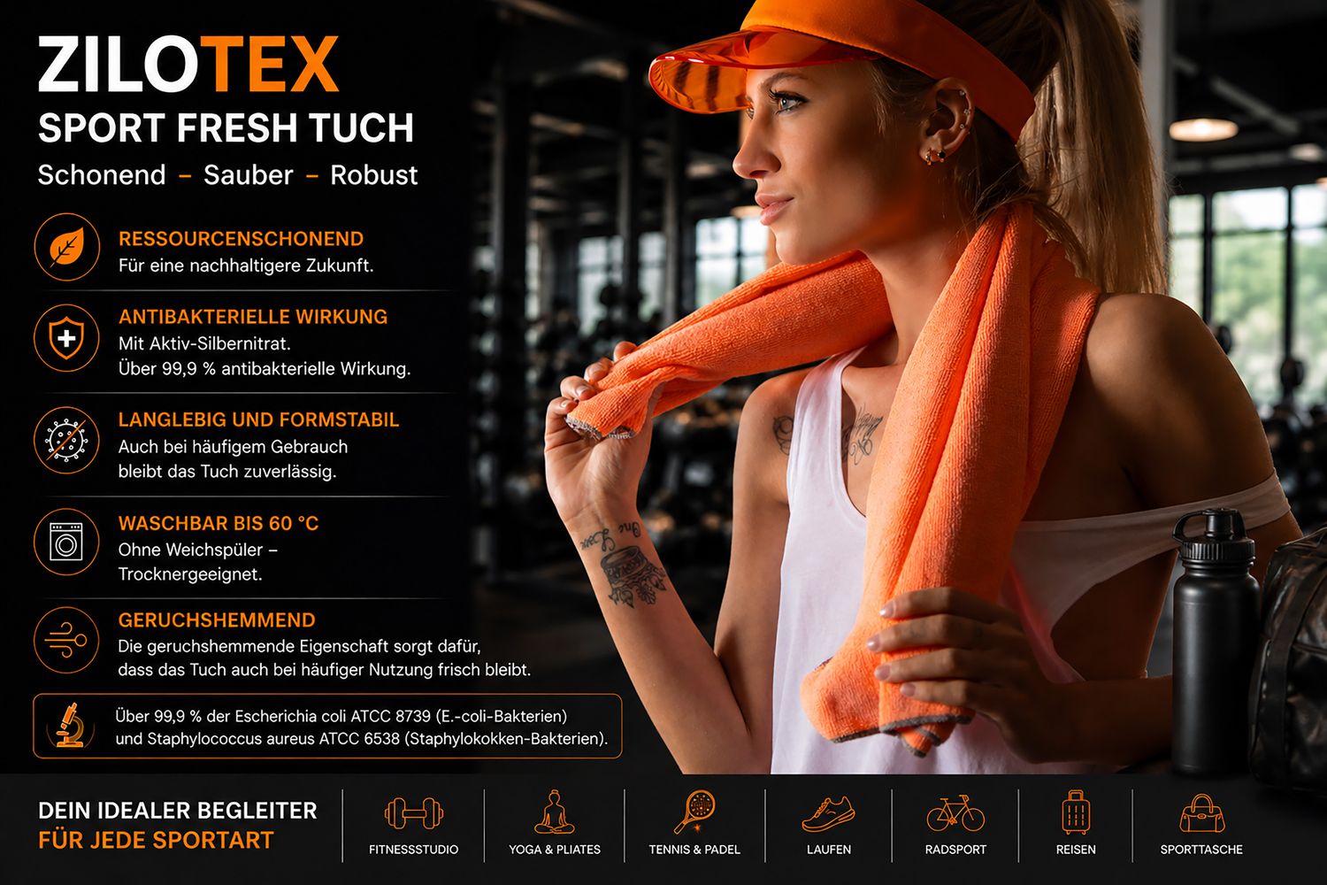 Zilotex Sport Fresh Tuch – Größe ca. 85 × 60 cm Zilotex Sport Fresh Tuch – Größe ca. 85 × 60 cm