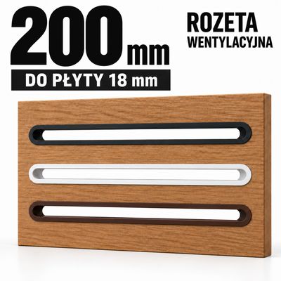 ​Rozeta wentylacyjna meblowa 200 mm – do płyty 18 mm, frez Ø16 mm
