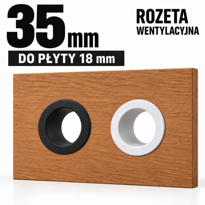 Rozeta wentylacyjna okrągła Ø35 mm – do płyty meblowej 18 mm