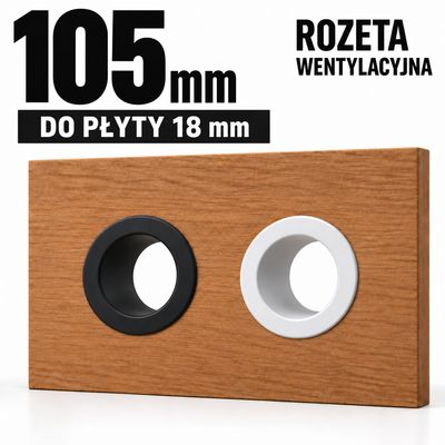 Rozeta wentylacyjna okrągła Ø105 mm – do płyty meblowej 18 mm