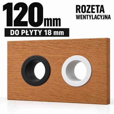 Rozeta wentylacyjna okrągła Ø120 mm – do płyty meblowej 18 mm