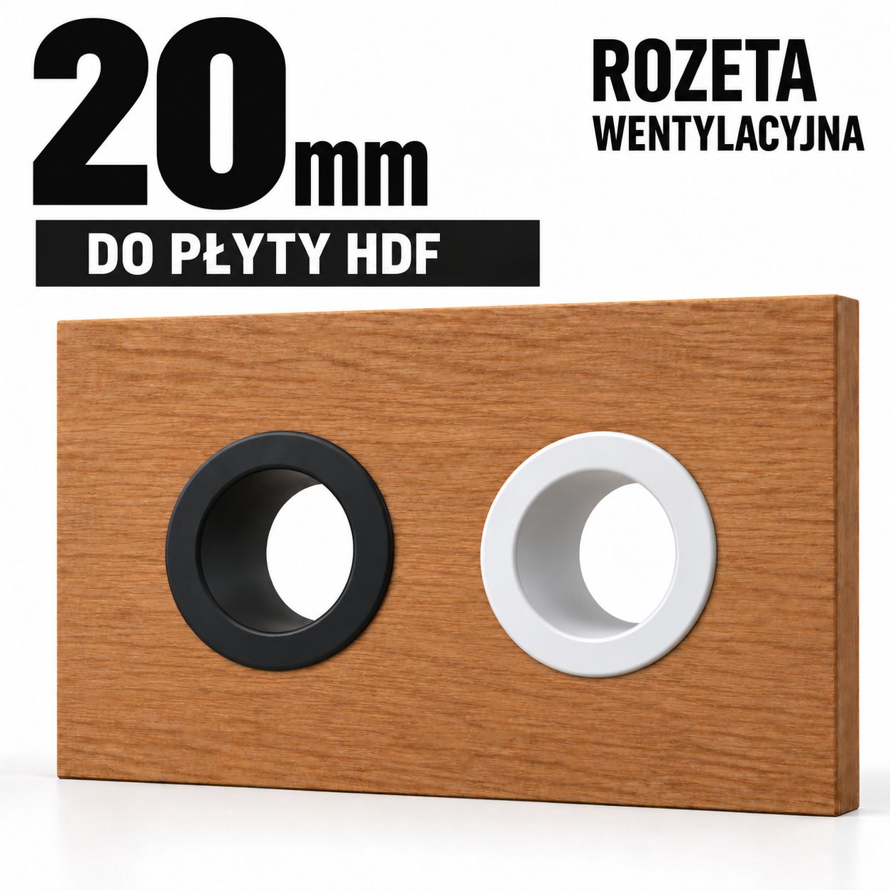 Rozeta wentylacyjna okrągła Ø20 mm – do płyty meblowej HDF