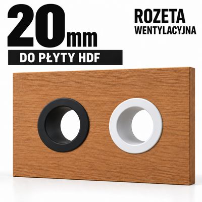Rozeta wentylacyjna okrągła Ø20 mm – do płyty meblowej HDF