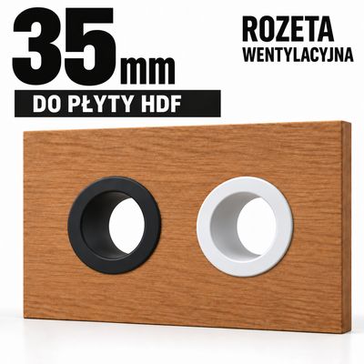 Rozeta wentylacyjna okrągła Ø35 mm – do płyty meblowej HDF