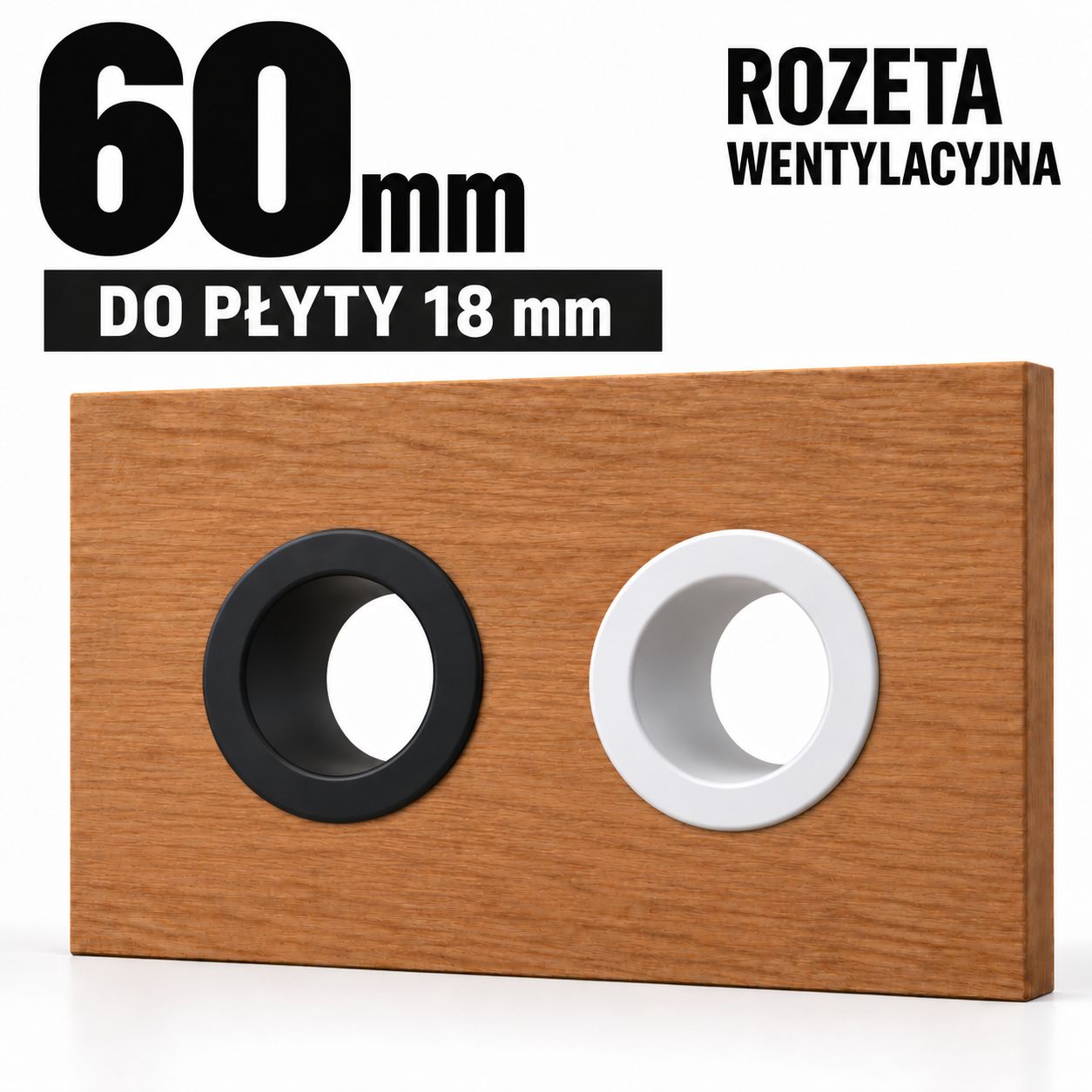 Rozeta wentylacyjna okrągła Ø60 mm – do płyty meblowej 18 mm