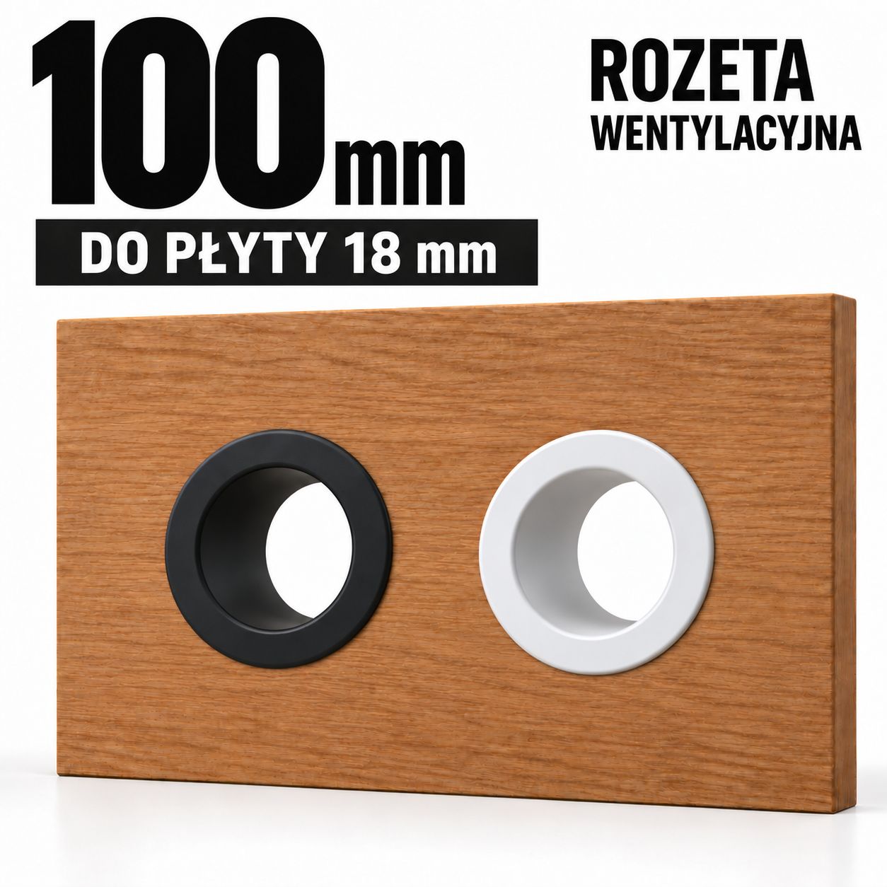 Rozeta wentylacyjna okrągła Ø100 mm – do płyty meblowej 18 mm