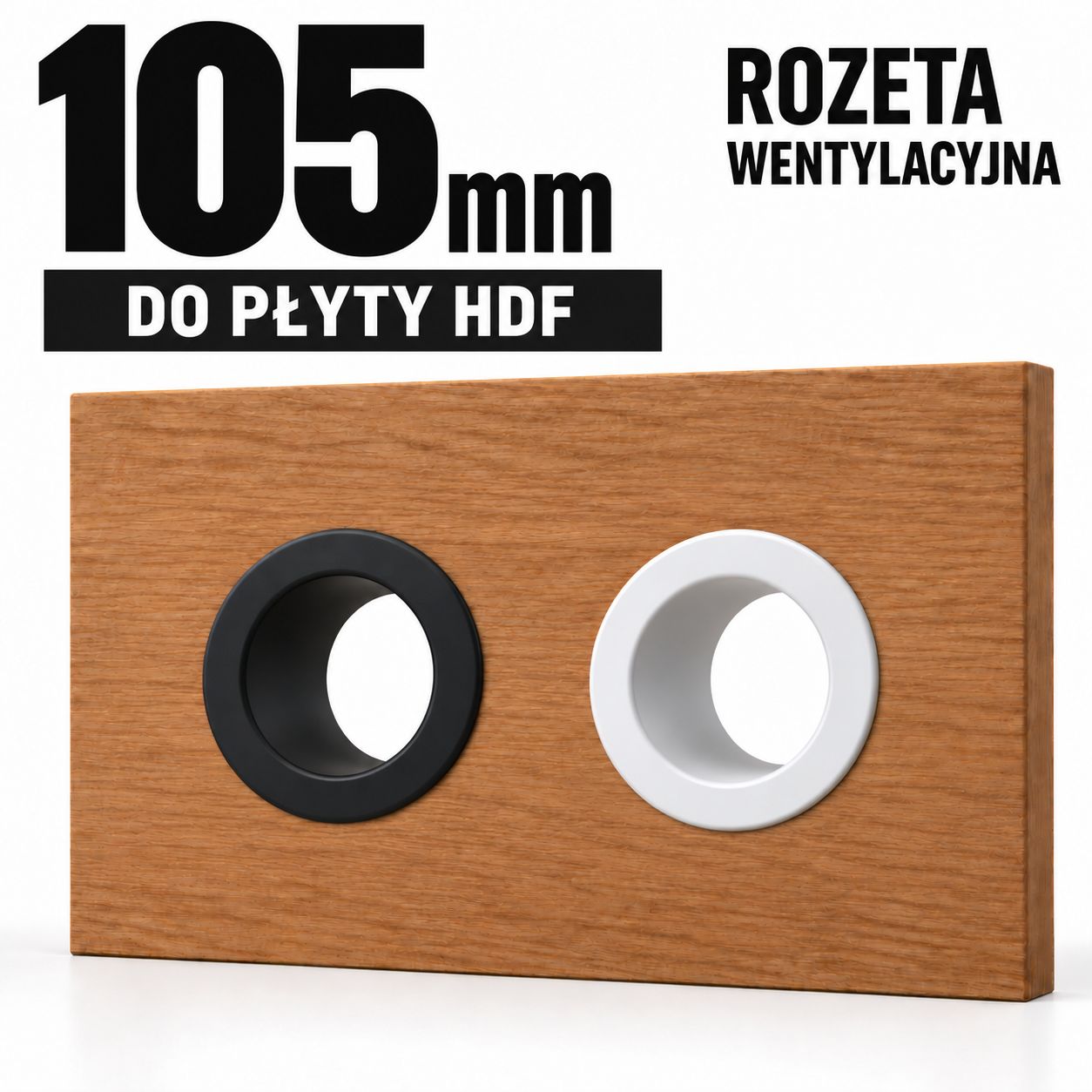 Rozeta wentylacyjna okrągła Ø105 mm – do płyty meblowej HDF