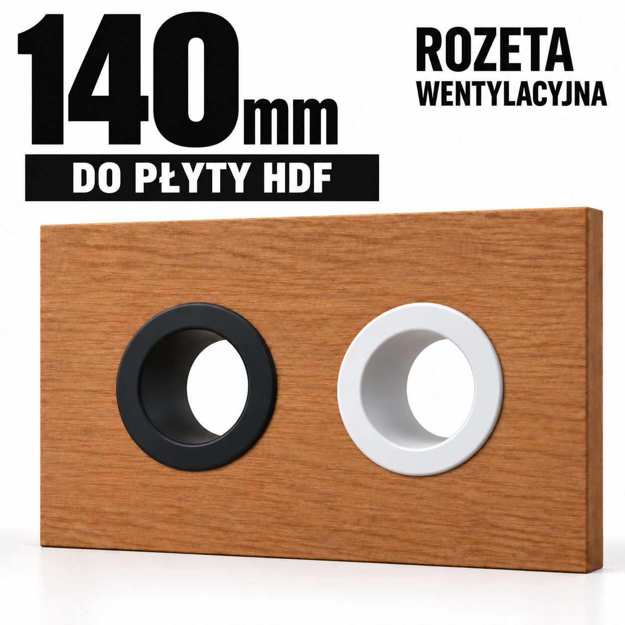 Rozeta wentylacyjna okrągła Ø140 mm – do płyty meblowej HDF