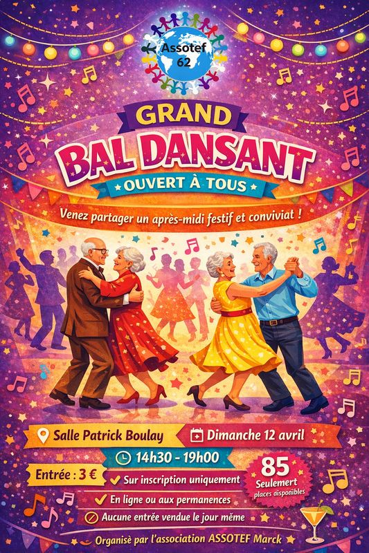 Ticket 💃🕺 APRES MIDI DANSANT – OUVERT À TOUS ! 🕺💃 ASSOCIATION Assotef 62