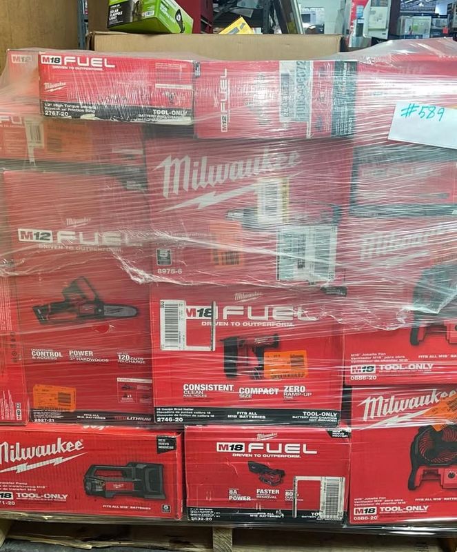 Milwaukee 60-Piece Power Tools Pallet – Heavy Duty Tool Lot