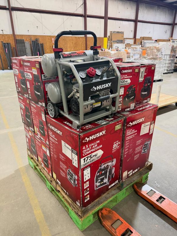 Husky Air Compressor Pallet – 10 Units