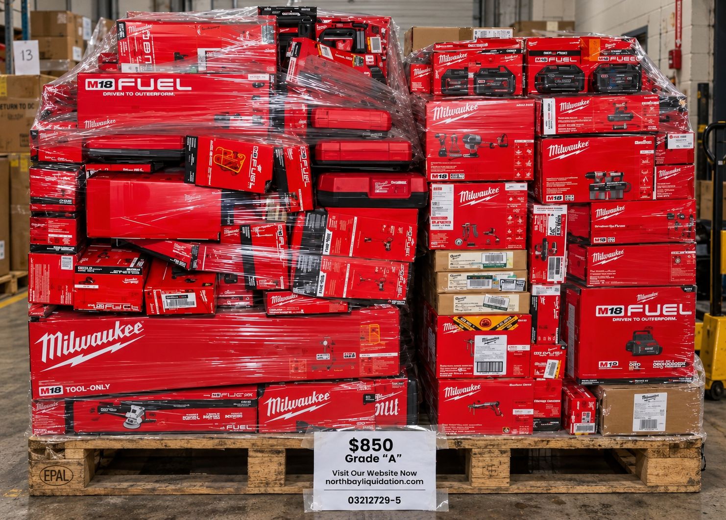 Milwaukee Double Tool Pallet – 60 Total Pieces | M18 &amp; M12 FUEL | $12K+ Retail Value