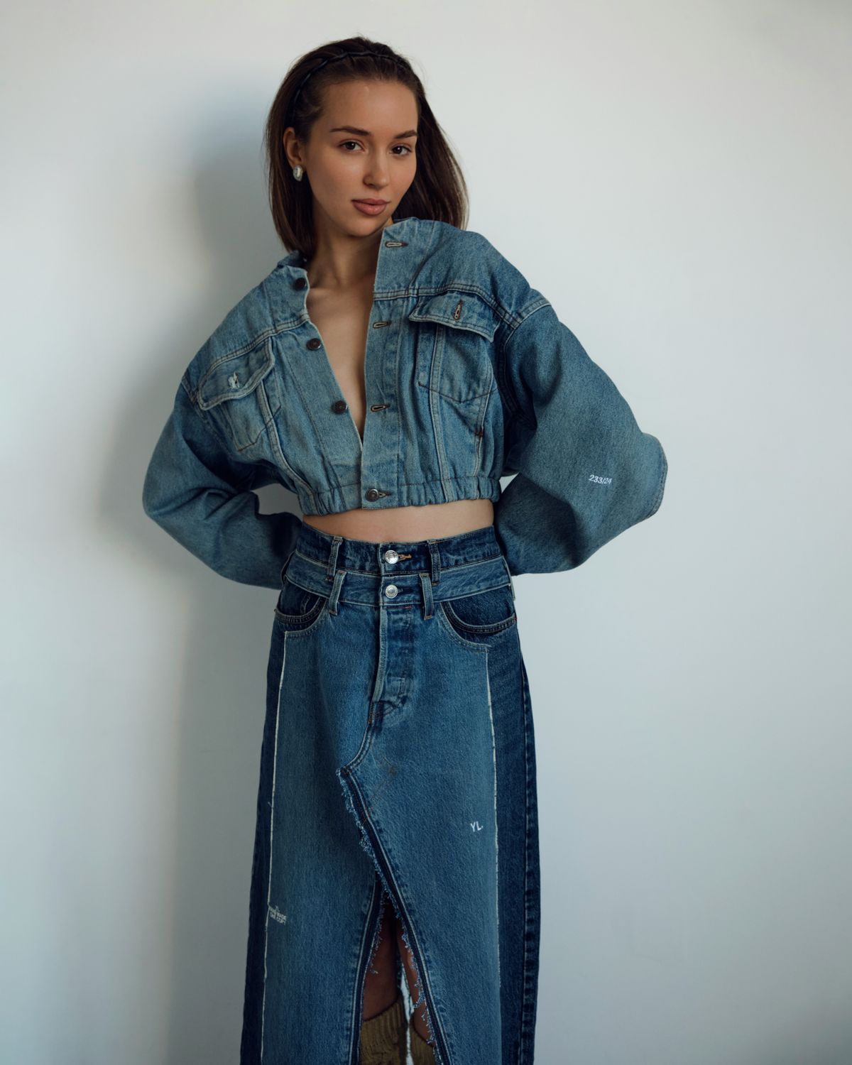 Denim Long Skirt