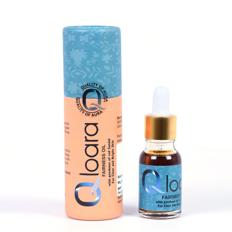 Qloara Redsandal Fairness Oil 15ML|Vitamin C &amp; E (Organic) face Serum for skin glow, Bright, Moisturize,Anti Aging|100% chemical free Face serum for complete Skin Care|for men &amp; women