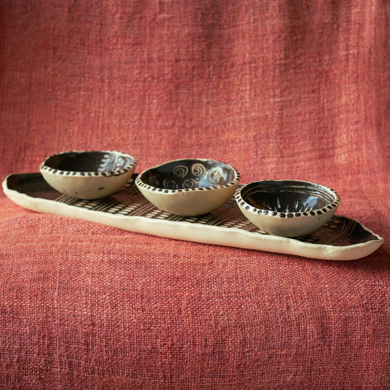 Conjunto de Cuencos y Bandeja