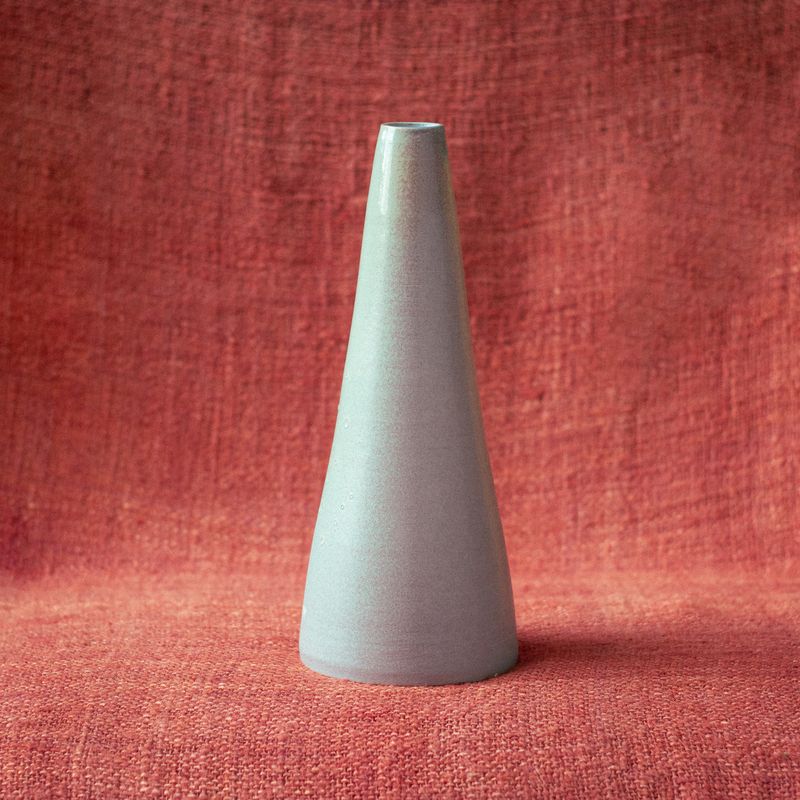 Jarrón Soliflor Blanco Azulado