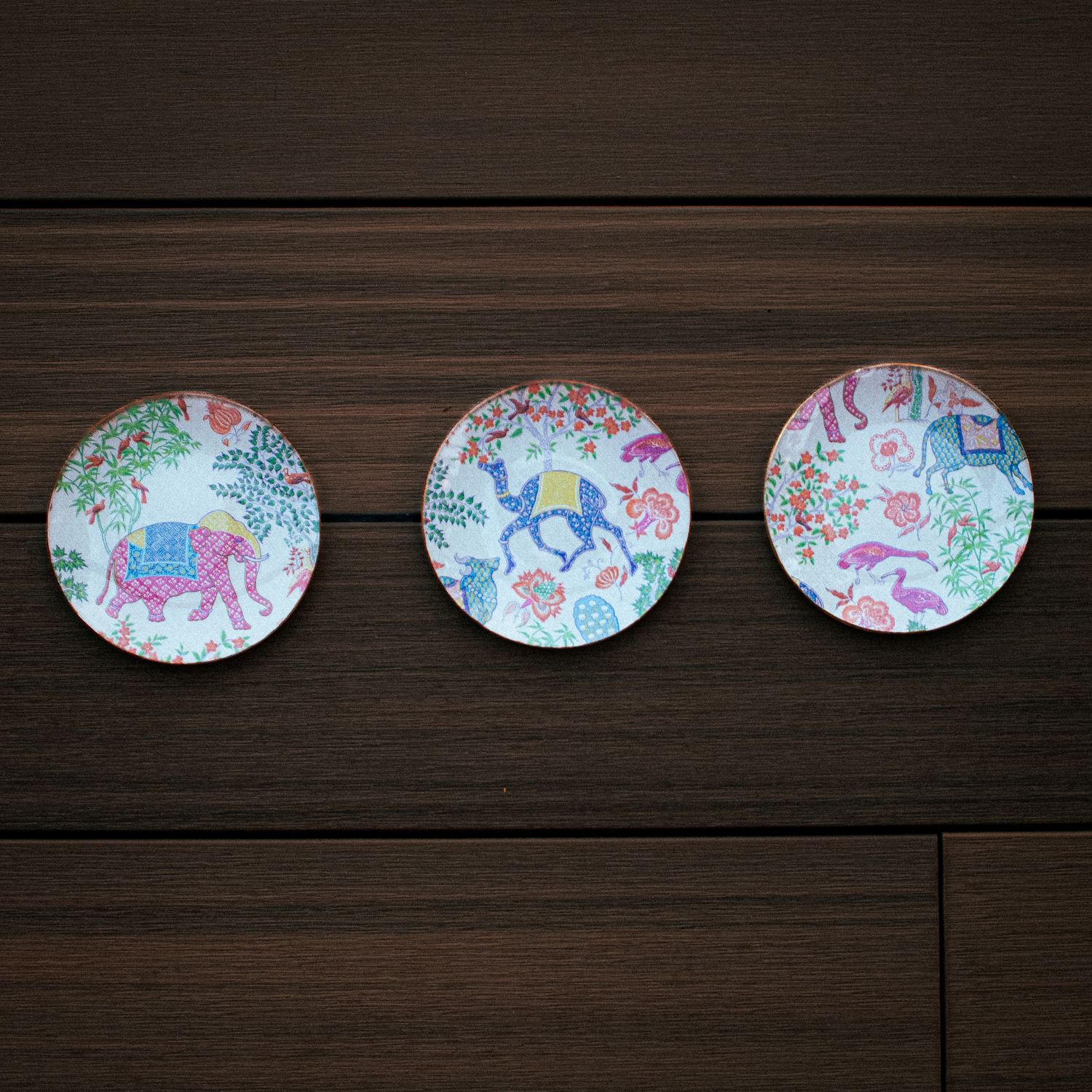 Conjunto de Platos de Decoupage Pequeños