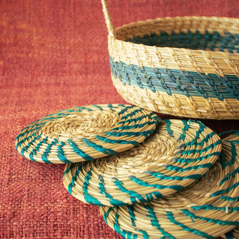 Conjunto de Cesta Etíope y Posavasos