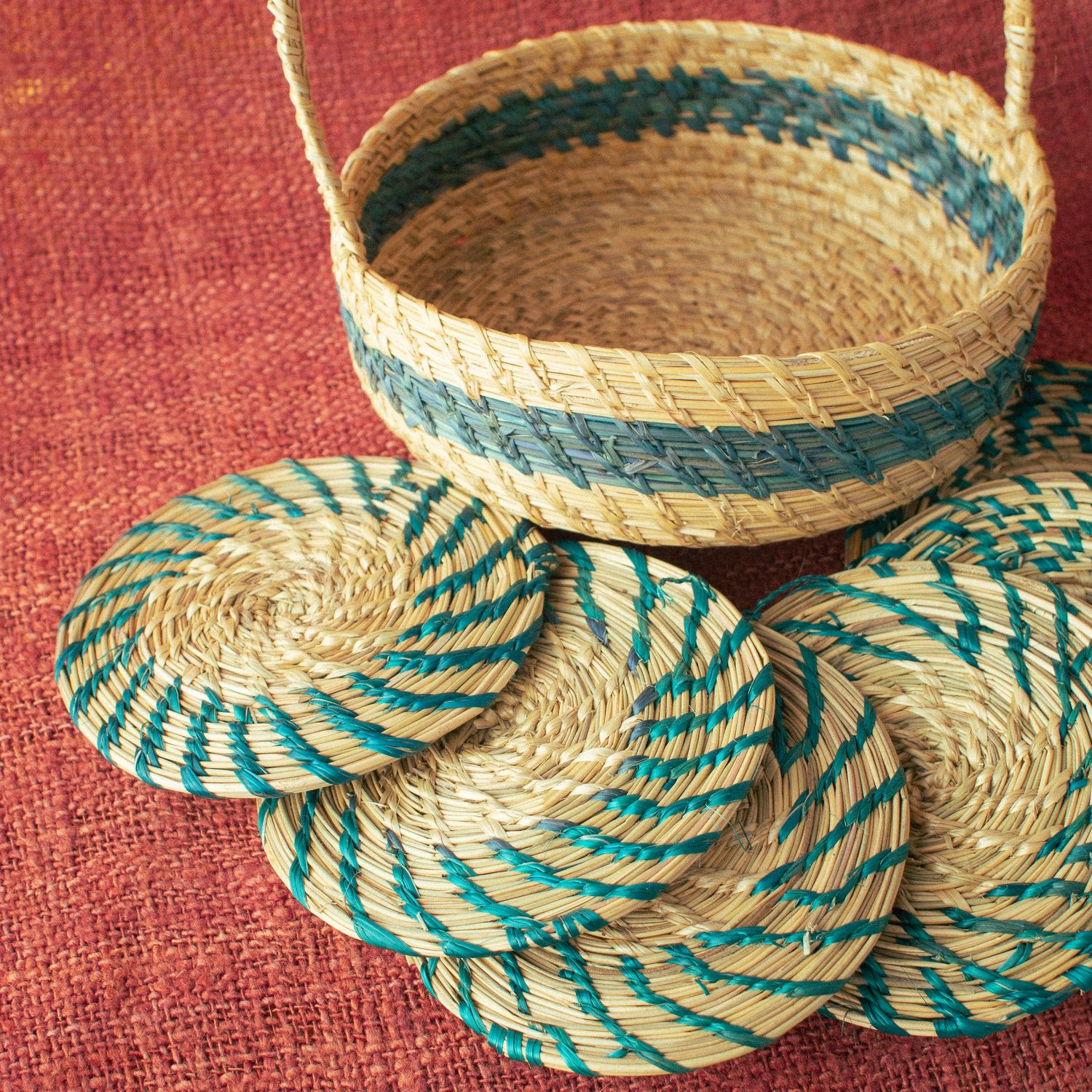 Conjunto de Cesta Etíope y Posavasos