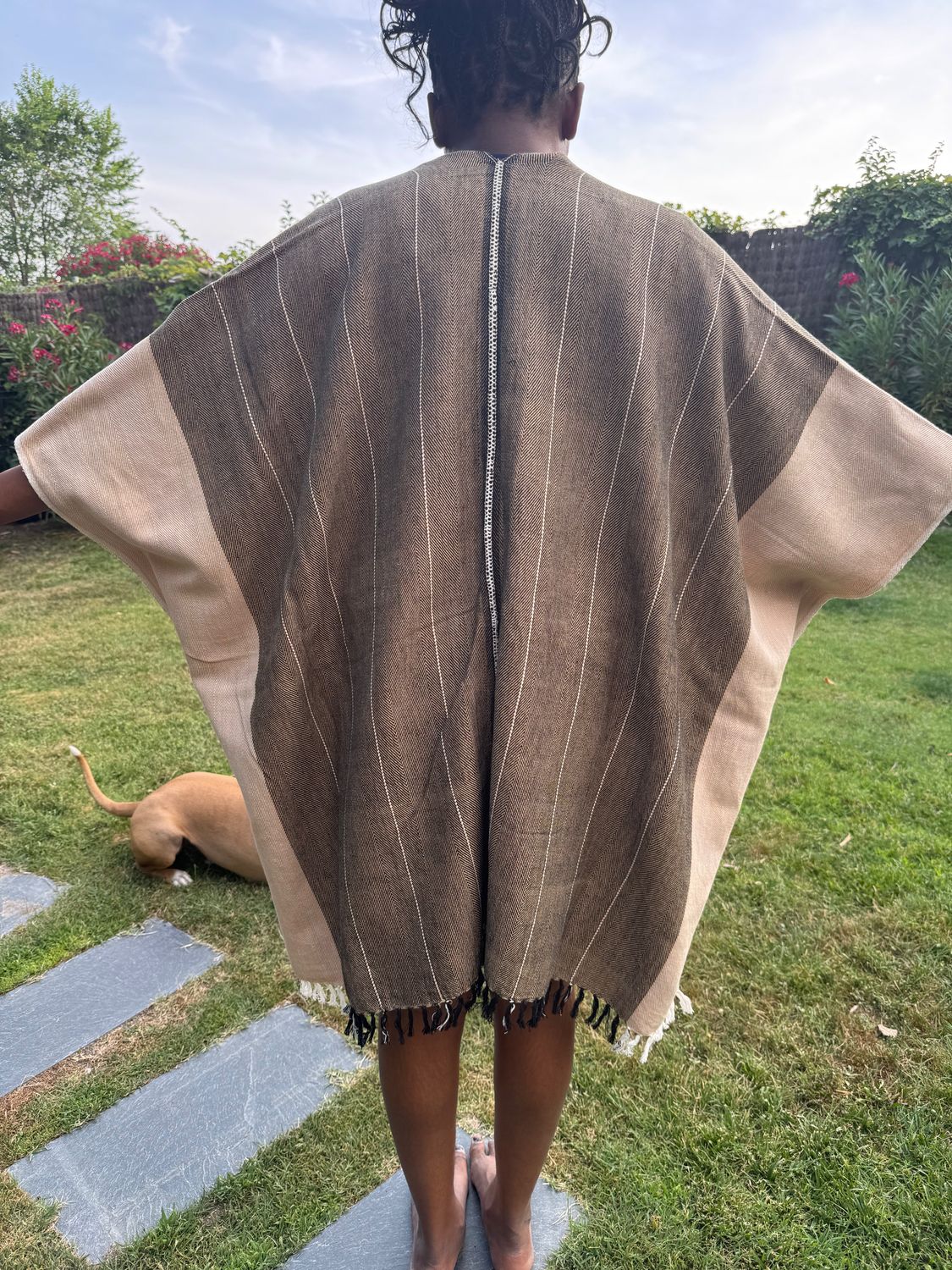 Ponchos de algodón etíope. Prenda de Otoño. Talla única