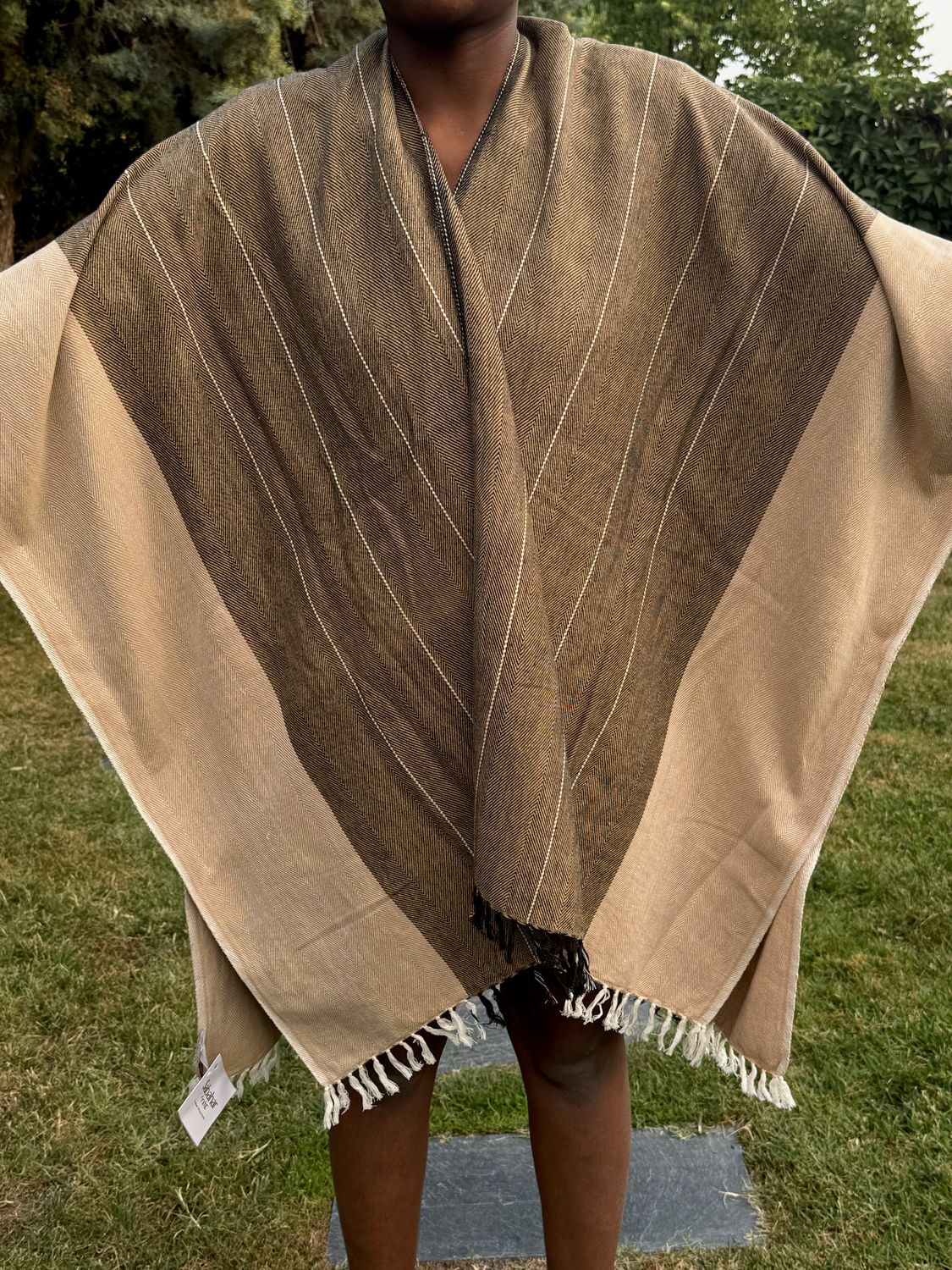 Ponchos de algodón etíope. Prenda de Otoño. Talla única