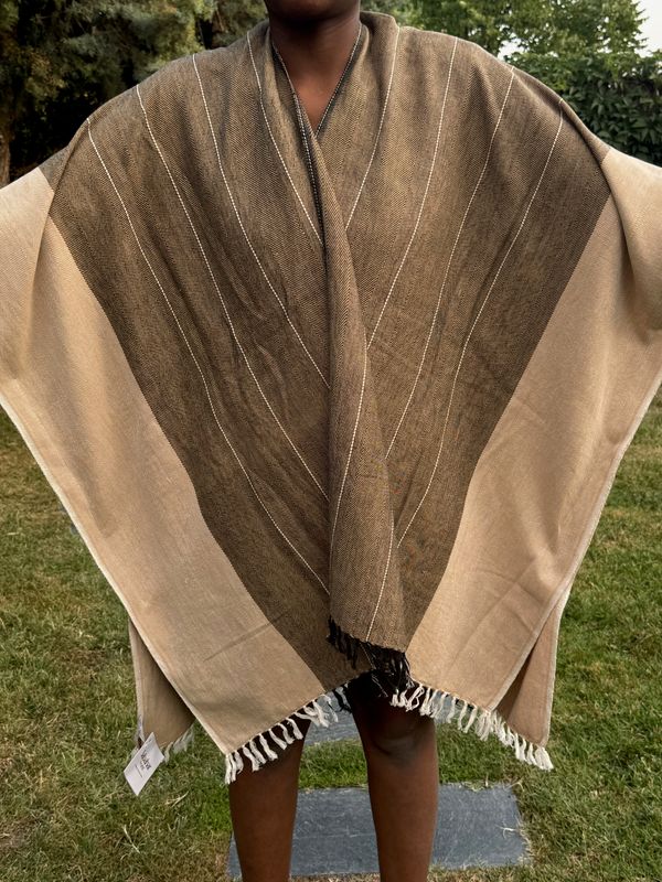 Ponchos de algodón etíope. Prenda de Otoño. Talla única