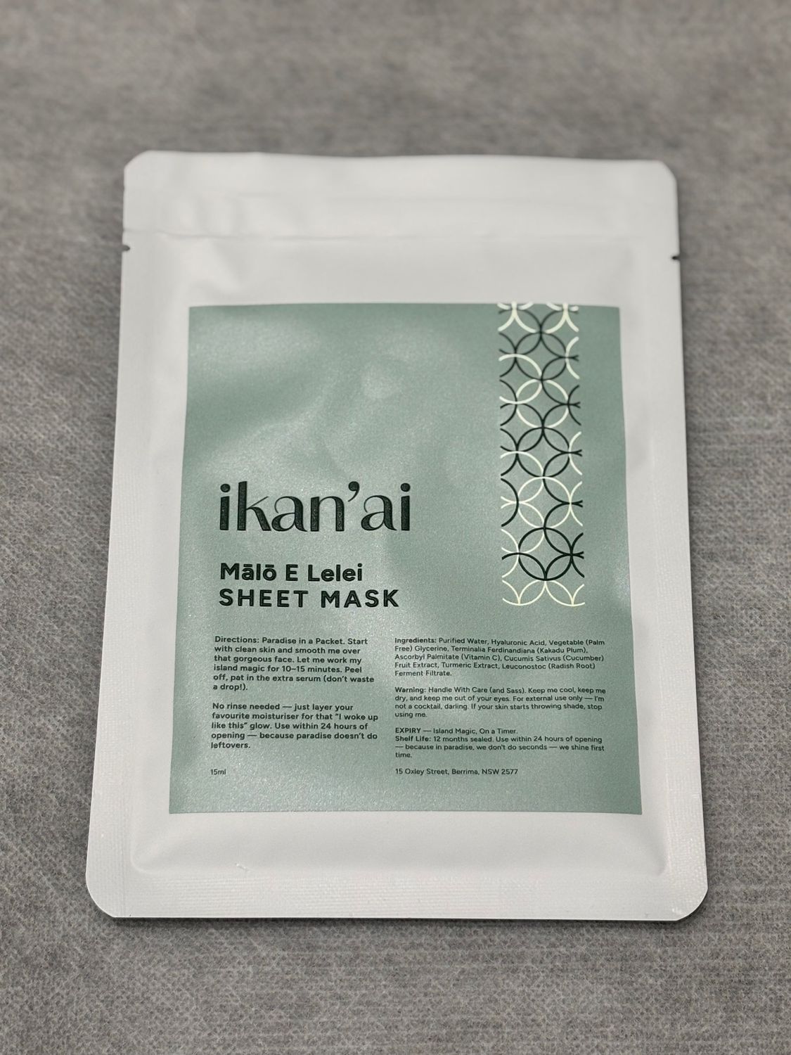 Mālō E Lelei Sheet Mask 15ml Sheet