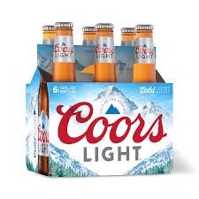 Coors Light 6 pack bottles
